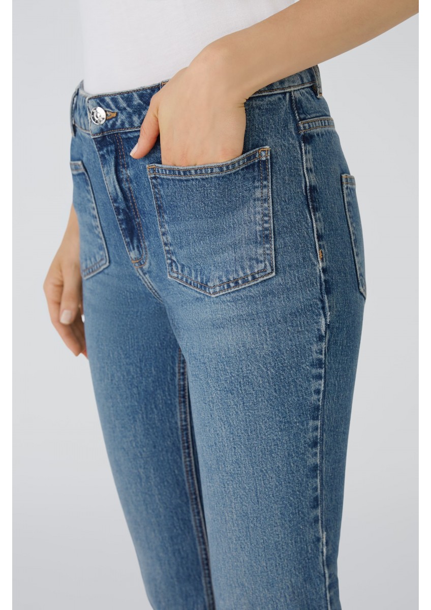 Женские синие джинсы средней посадки