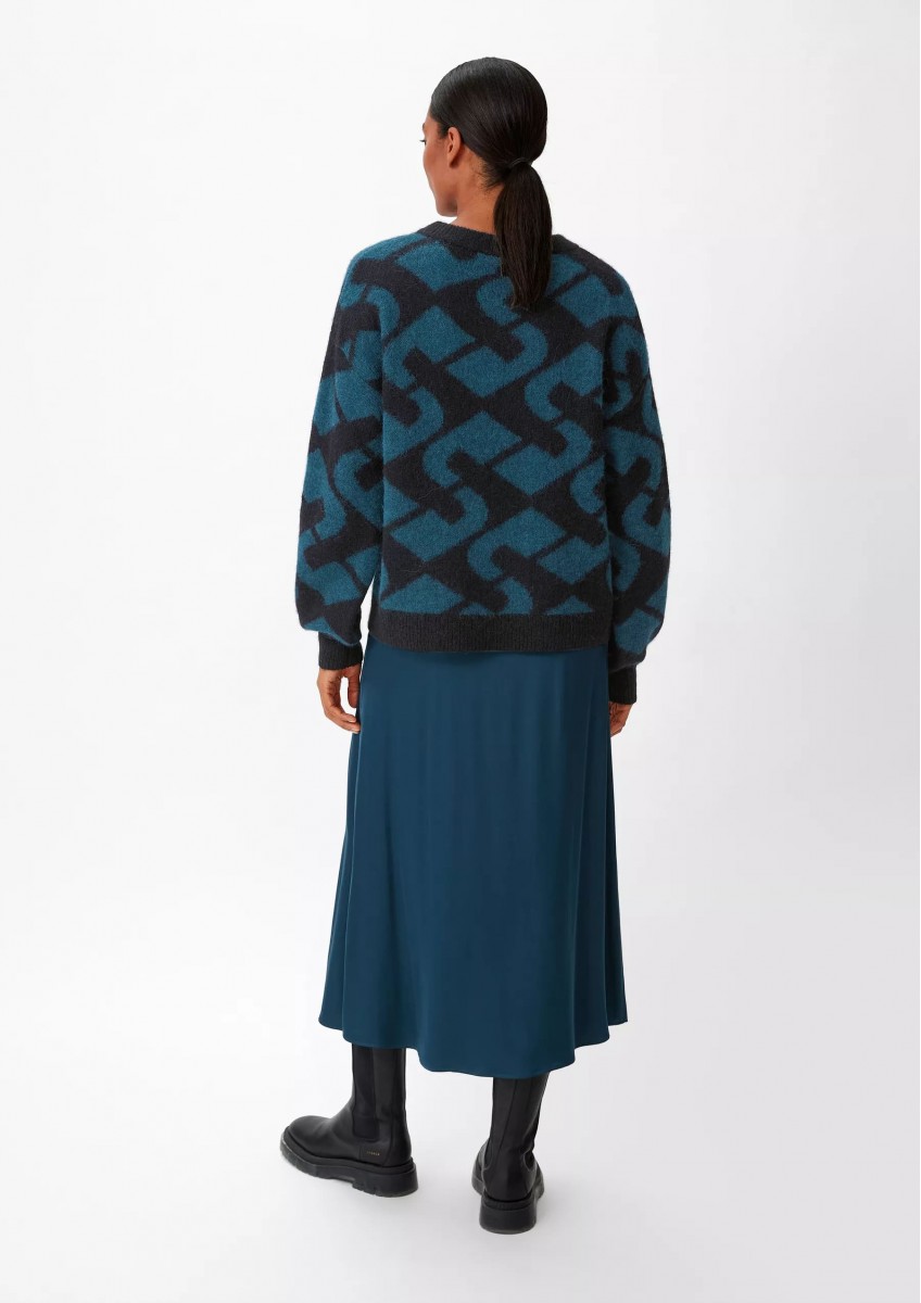 Женский темно-бирюзовый пуловер