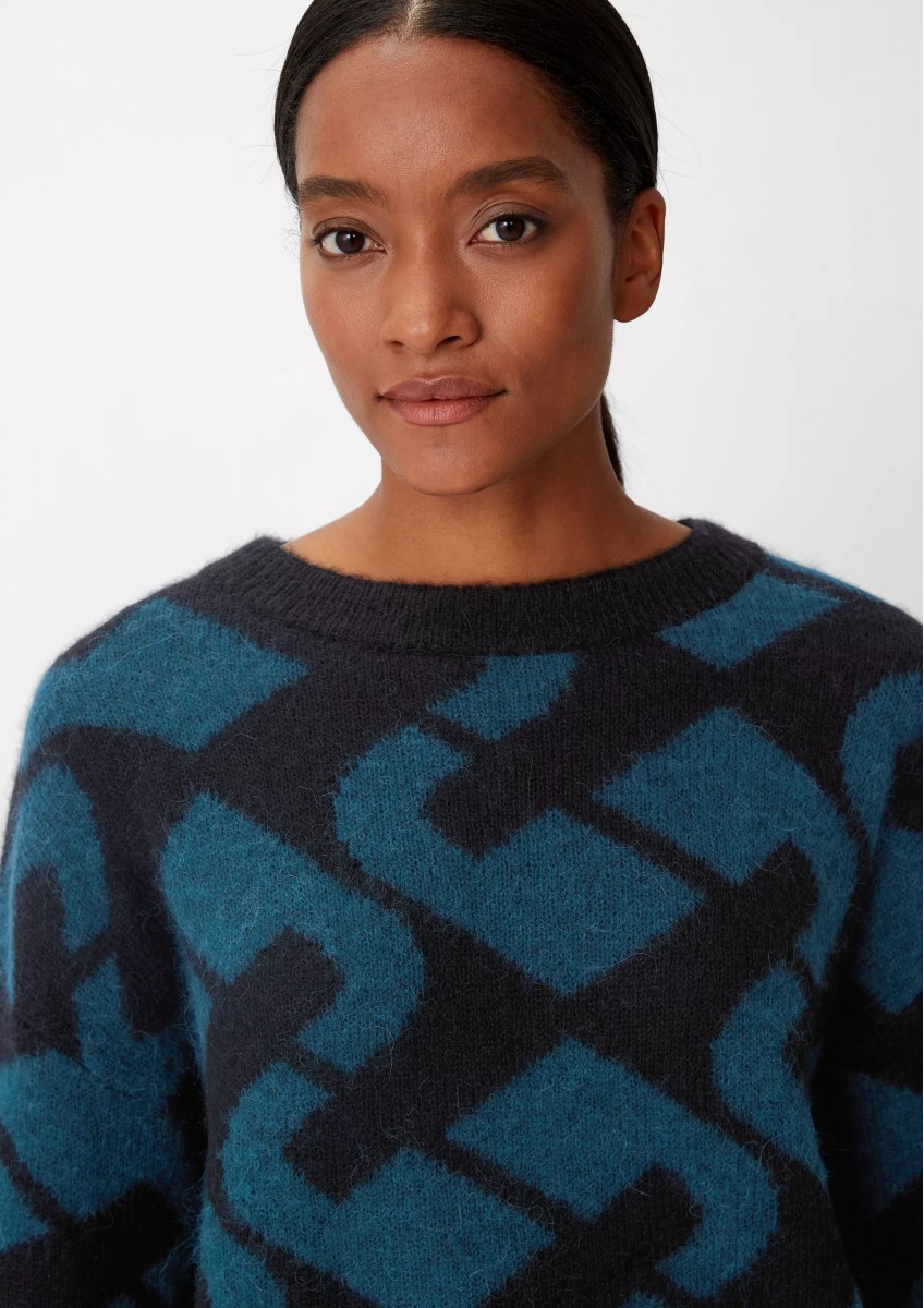 Женский темно-бирюзовый пуловер