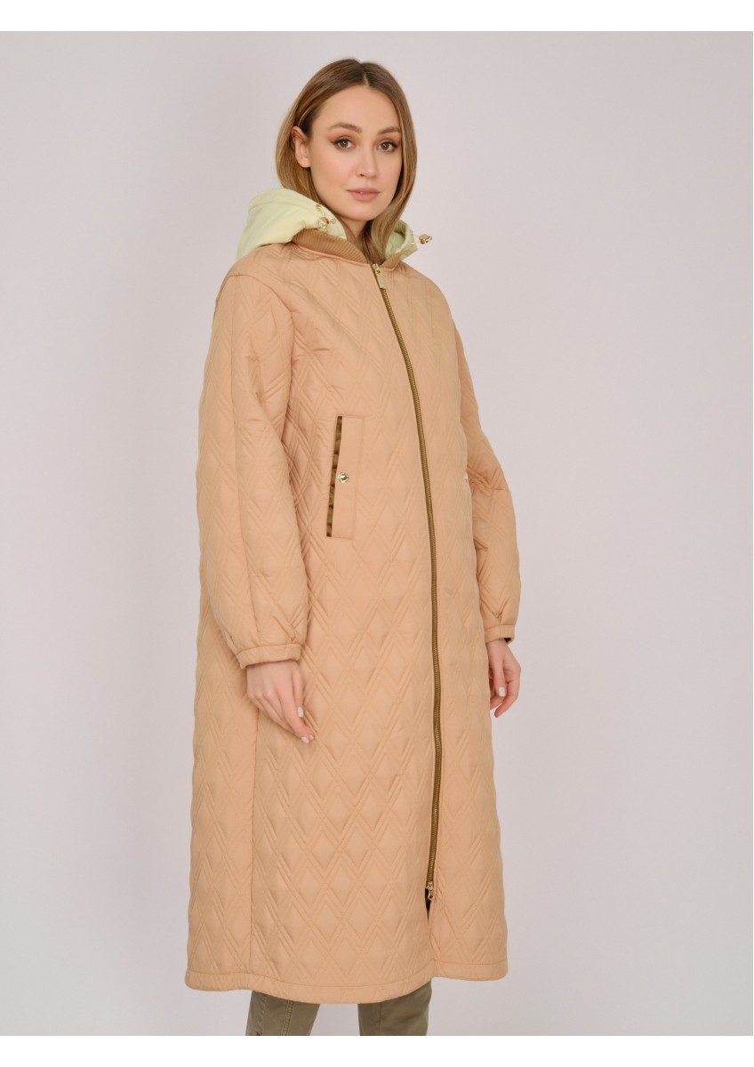Женское бежевое пальто