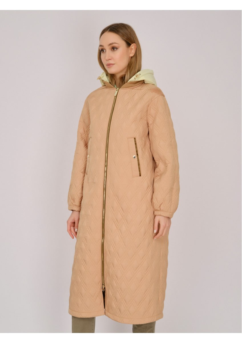 Женское бежевое пальто