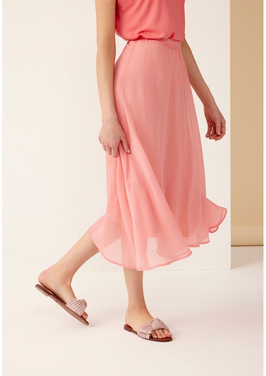 Женская шифоновая юбка цвета свежий персик