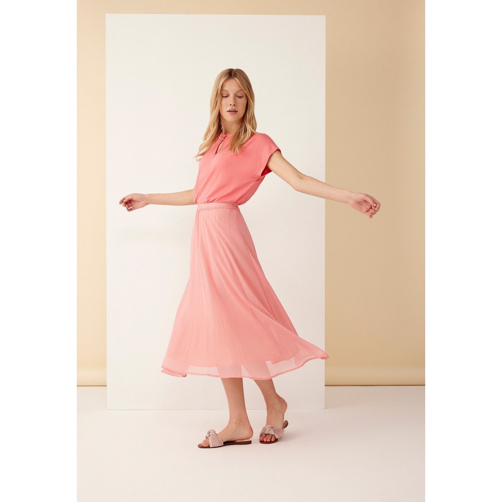 Женская шифоновая юбка цвета свежий персик