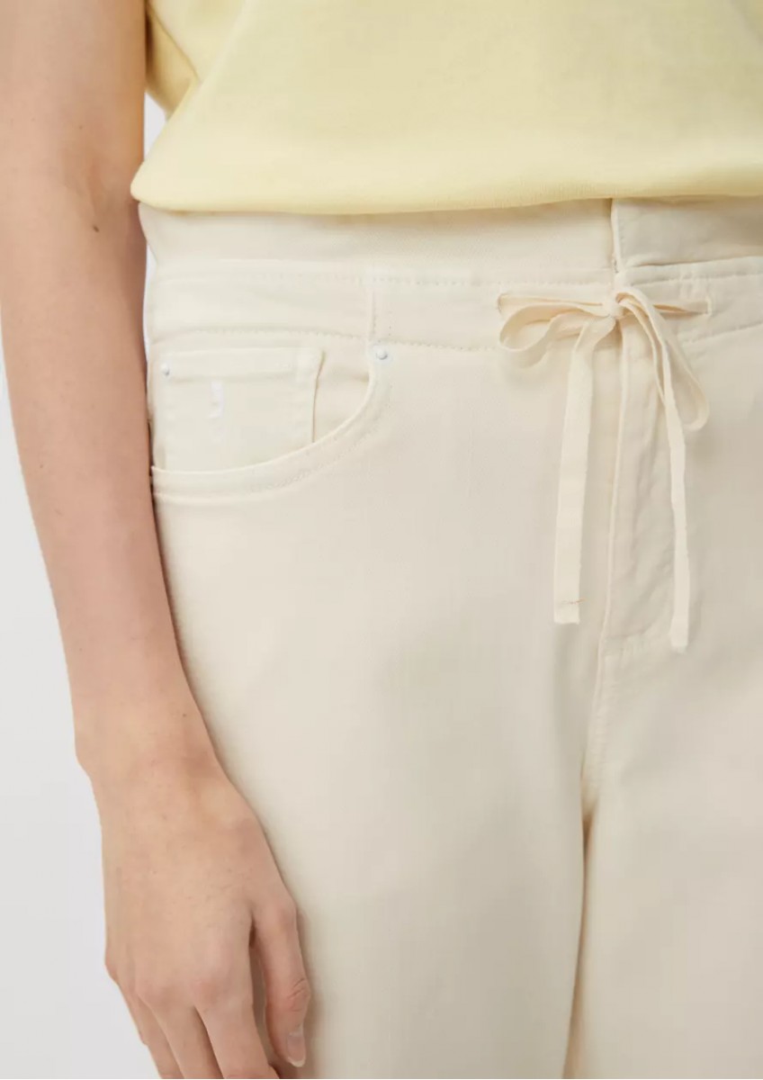 Женские кремовые брюки с завязками