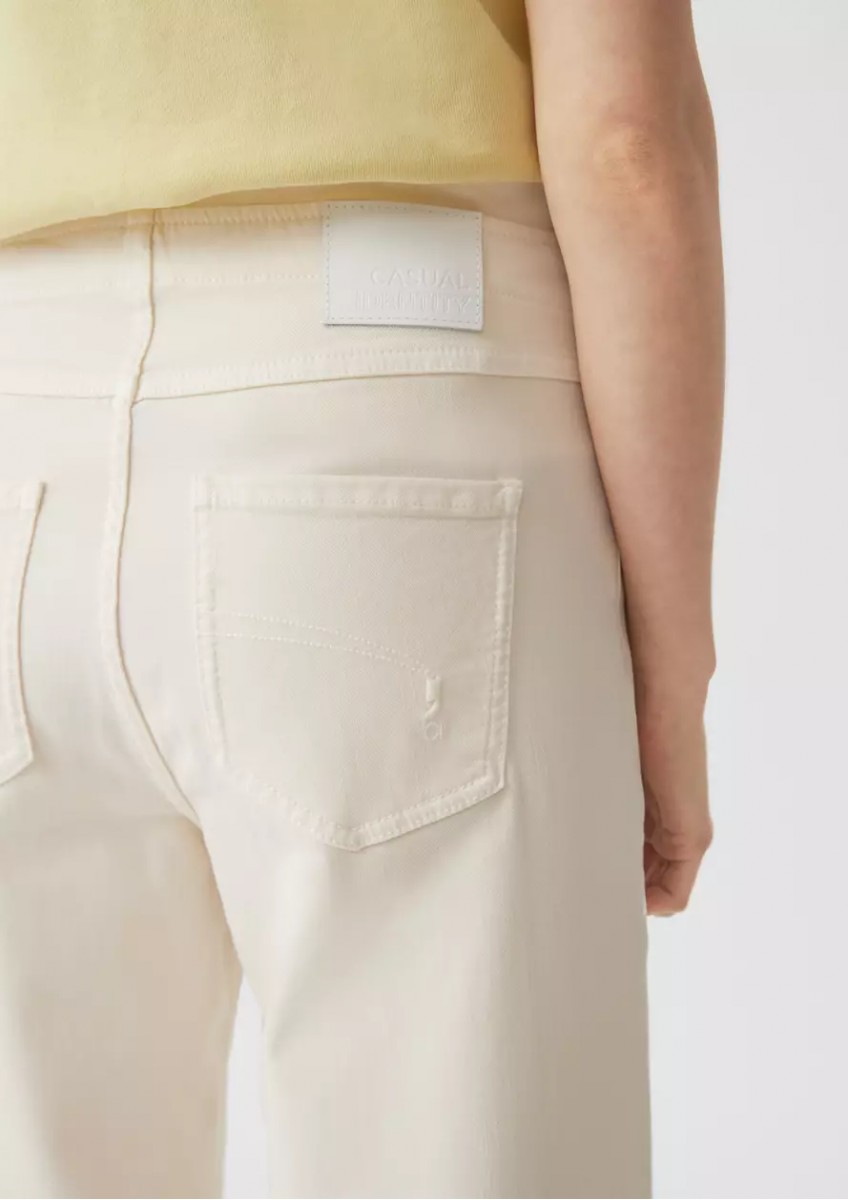 Женские кремовые брюки с завязками