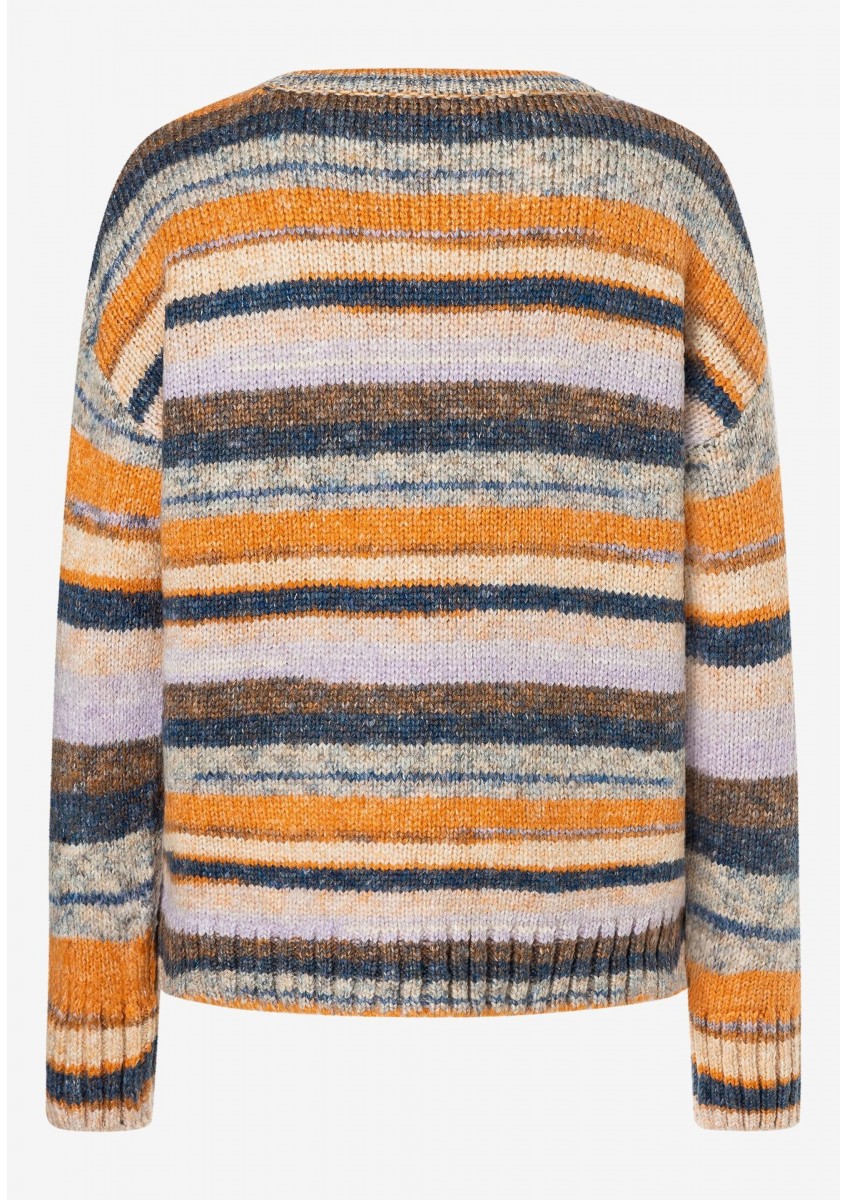 Женский разноцветный свитер в полоску
