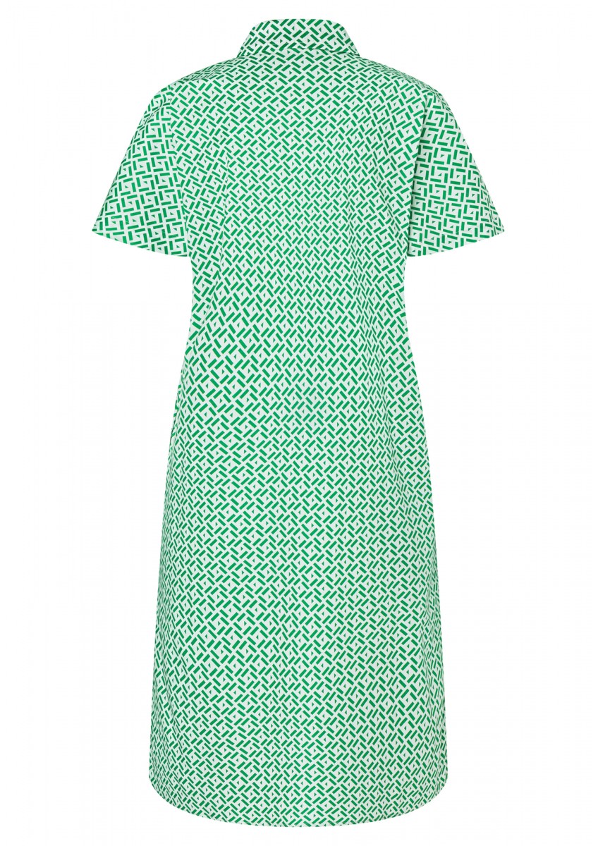 Женское зелёное платье с графическим принтом