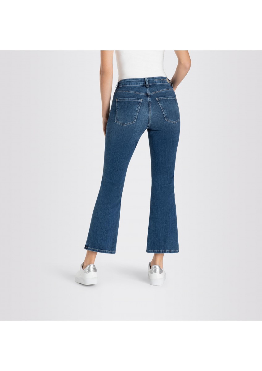 Женские синие джинсы-клеш