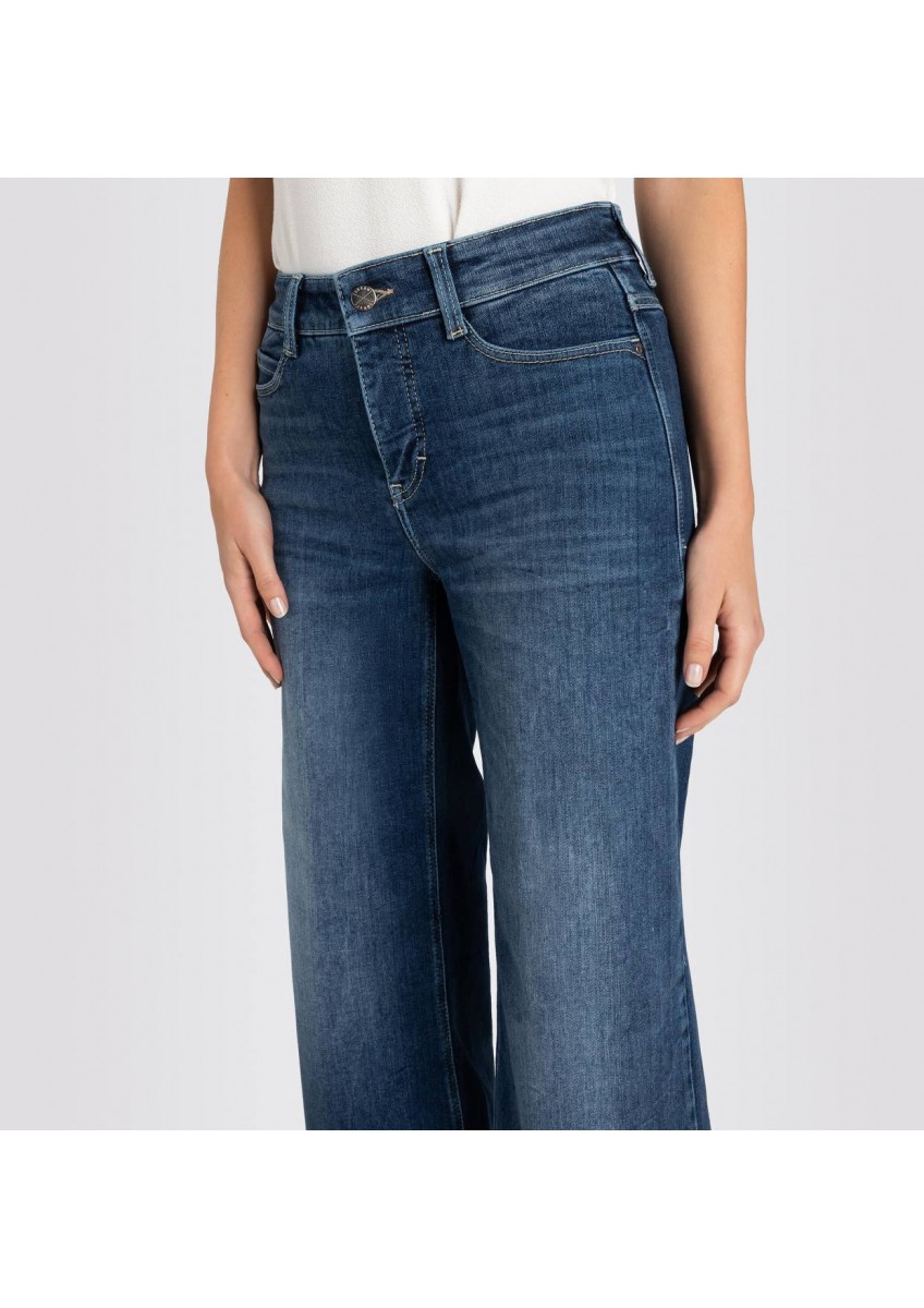 Женские синие широкие джинсы