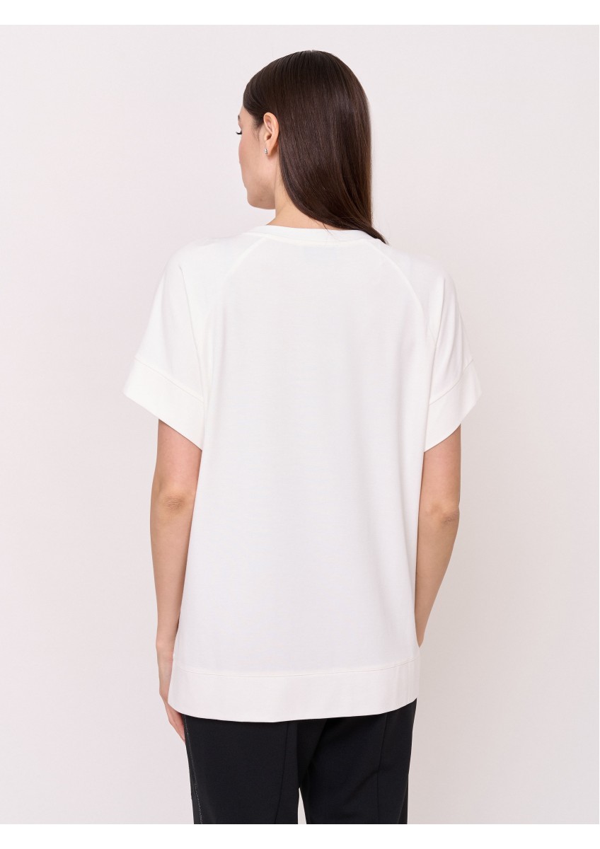 Женская белая футболка с принтом и надписями Franco Vello