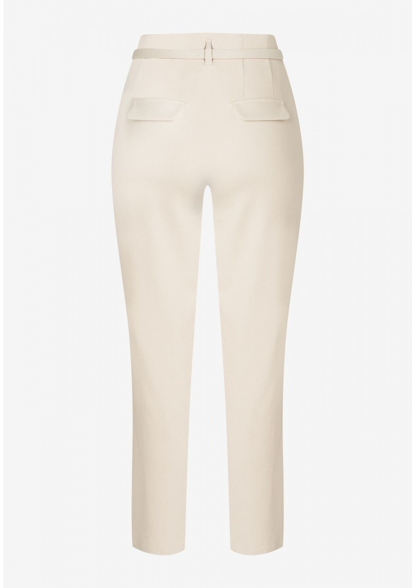 Женские светло-бежевые брюки с поясом MORE & MORE