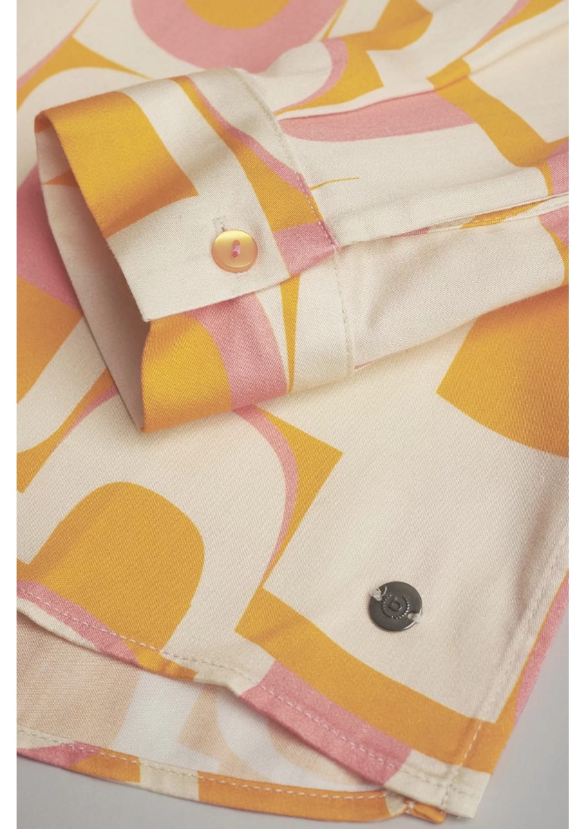Женская блуза-рубашка из струящейся ткани оранжевого цвета Bugatti