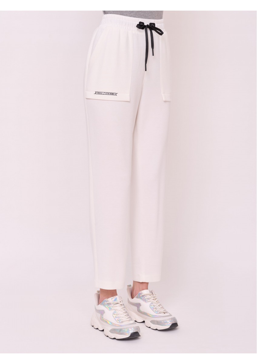 Женские белые трикотажные брюки Franco Vello