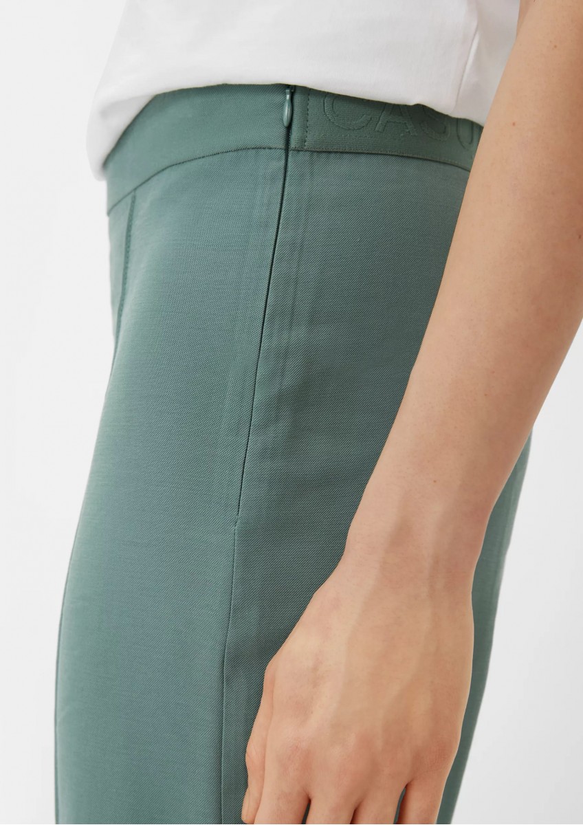 Женские темно-шалфейные зеленые брюки Comma